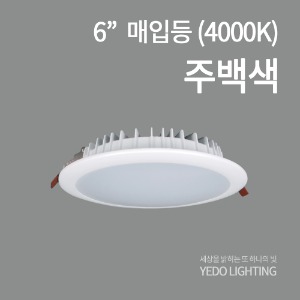 KS.6인치 캐스팅 LED20W 매입등 주백색(4000K)